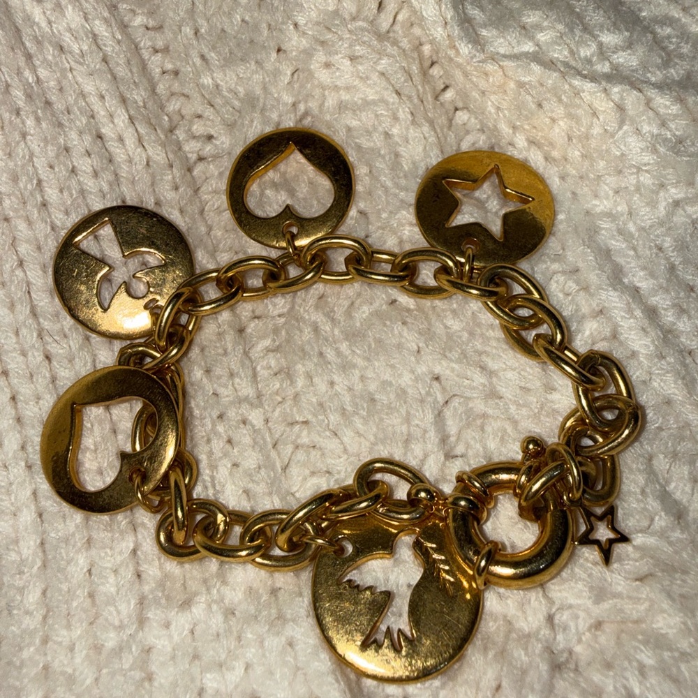 Vintage Avon Charm Bracelet with Heart Star Angel Dove Charm - Picture 5 of 9